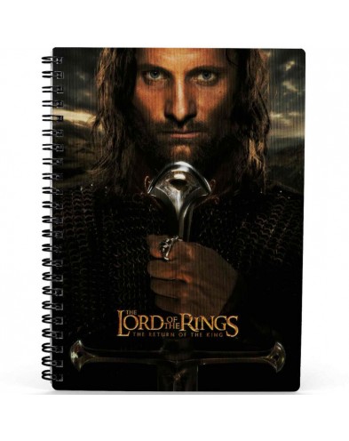 LIBRETA EFECTO 3D ARAGORN EL SEÑOR DE LOS ANILLOS