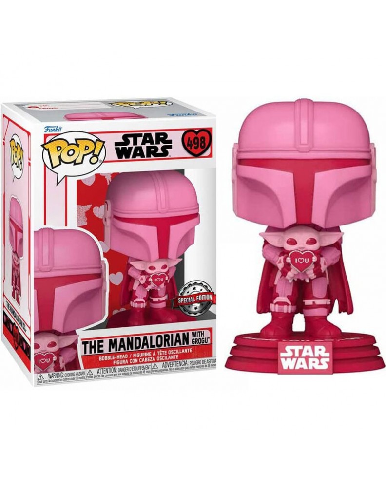 FUNKO POP STAR WARS VALENTINES MANDALORIAN WITH GROGU EXCLUSIVE