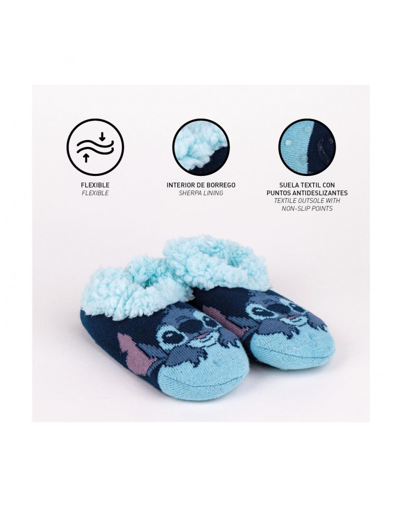 SOFT SOLE HOUSE SLIPPERS WITH STITCH SOCKS