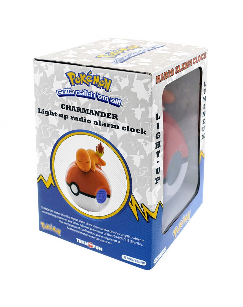 CHARMANDER SLEEPING IN POKEBALL ALARM CLOCK LED LAMP POKEMON