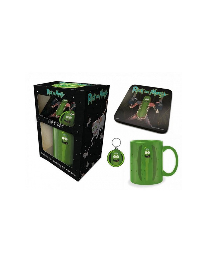 PACK MUG + COASTERS + RICK & MORTY KEYCHAIN