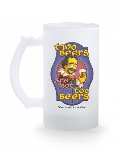 JARRA PARA CERVEZA DE CRISTAL ESMERILADO TWO BEERS ARE NOT TOO BEERS