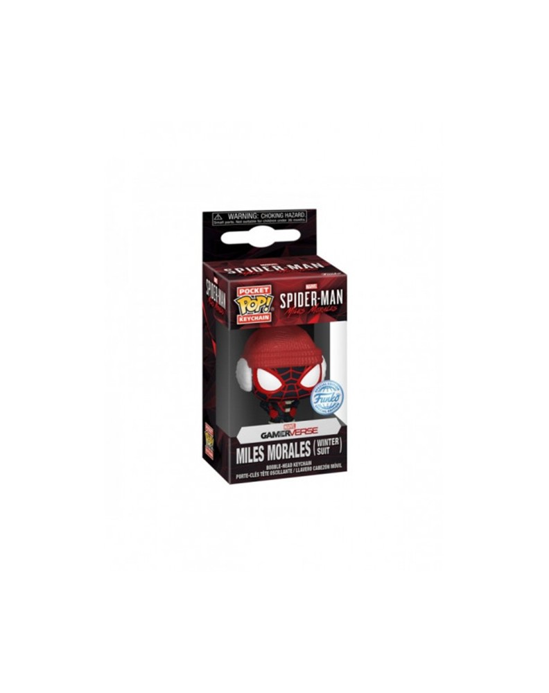 LLAVERO KEYCHAIN FUNKO- MARVEL- SPIDERMAN MILES MORALES WITH WINTER SUIT