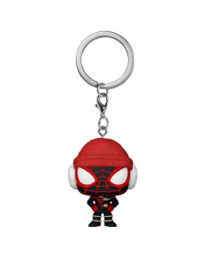 LLAVERO KEYCHAIN FUNKO- MARVEL- SPIDERMAN MILES MORALES WITH WINTER SUIT