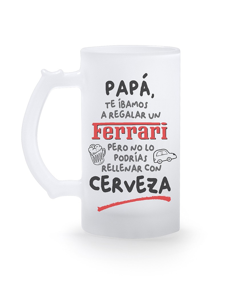 JARRA PARA CERVEZA DE CRISTAL ESMERILADO REGALO PAPA