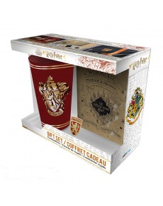 HARRY POTTER - PCK XXL GLASS + PIN + POCKET NOTEBOOK "GRYFFINDOR"