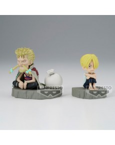 FIGURA BANPRESTO ONE PIECE WORLD COLLECTABLE FIGURELOG STORIES SANJI & ZEFF 6CM