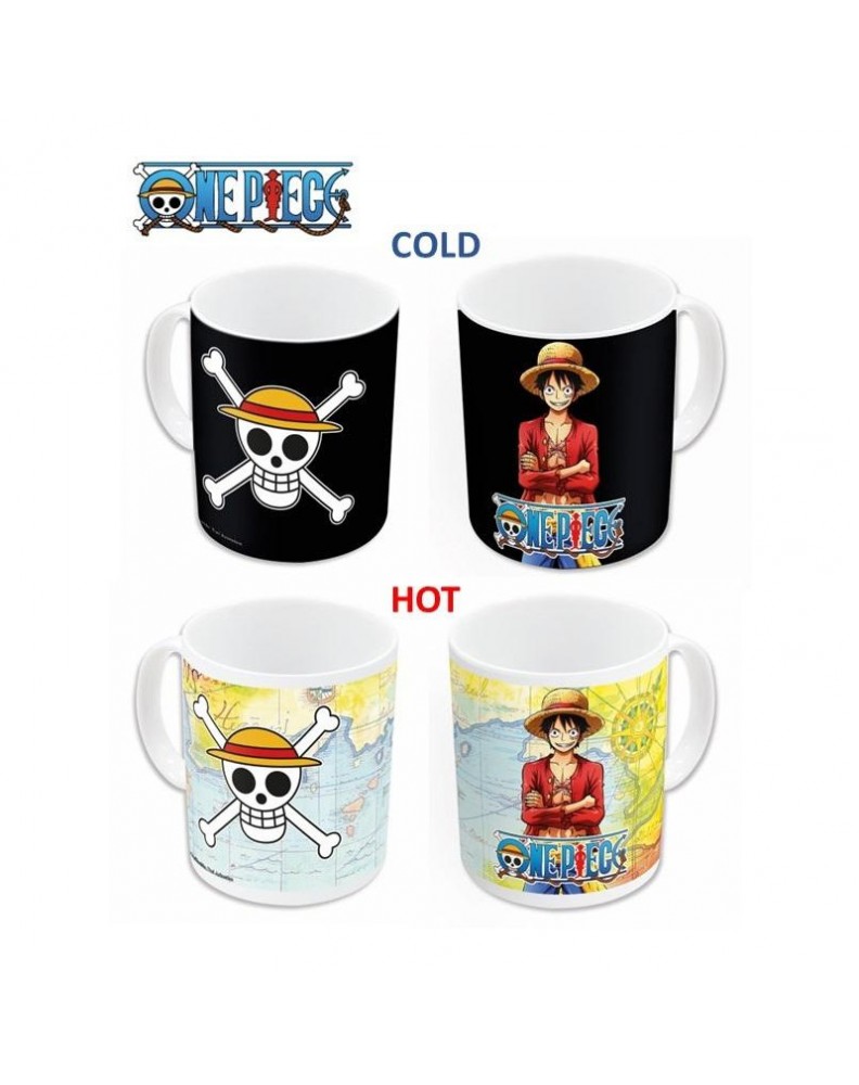 TAZA CERAMICA 325 ML CHANGING COLOR EN CAJA REGALO ONE PIECE