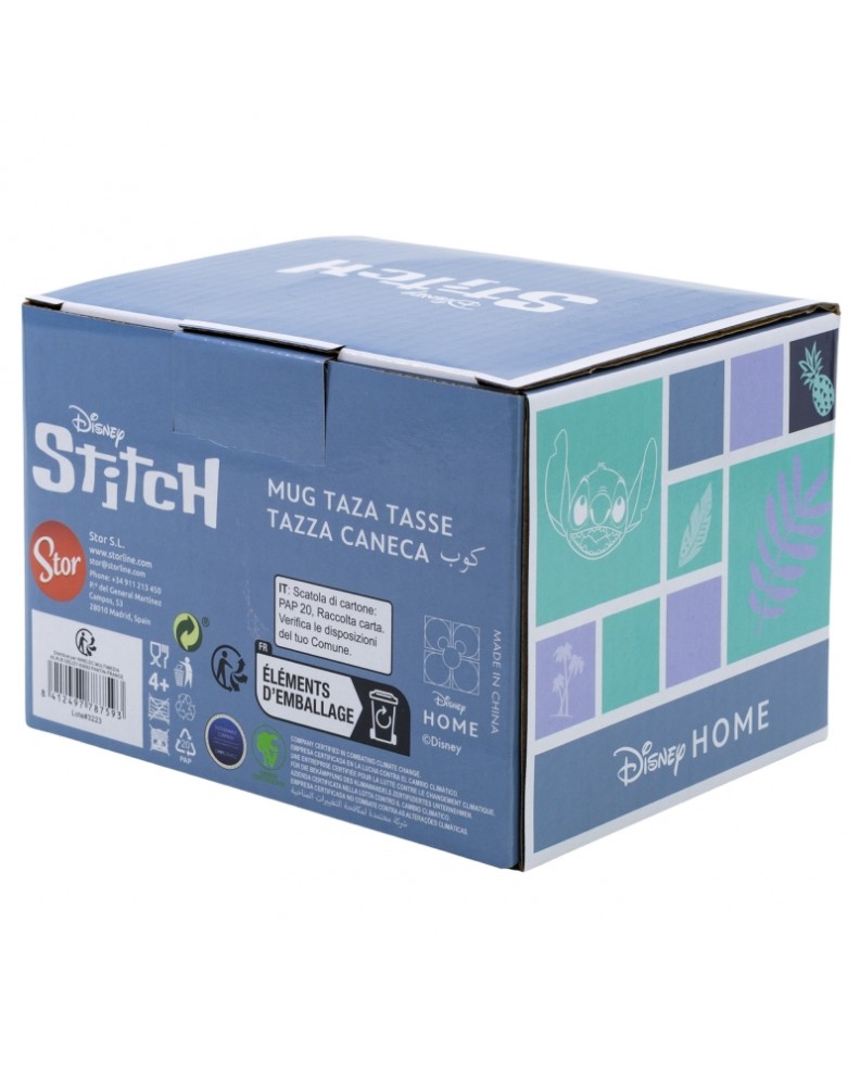 TAZA CERAMICA 3D 420 ML EN CAJA REGALO STITCH COCONUT