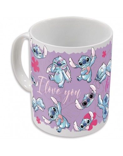 TAZA CERAMICA 325 ML CHANGING COLOR EN CAJA REGALO STITCH & ANGEL GTTR