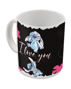 TAZA CERAMICA 325 ML CHANGING COLOR EN CAJA REGALO STITCH & ANGEL GTTR