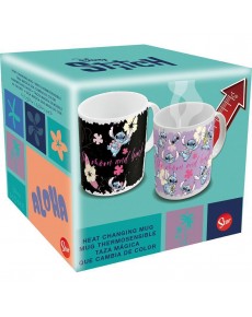 TAZA CERAMICA 325 ML CHANGING COLOR EN CAJA REGALO STITCH & ANGEL GTTR