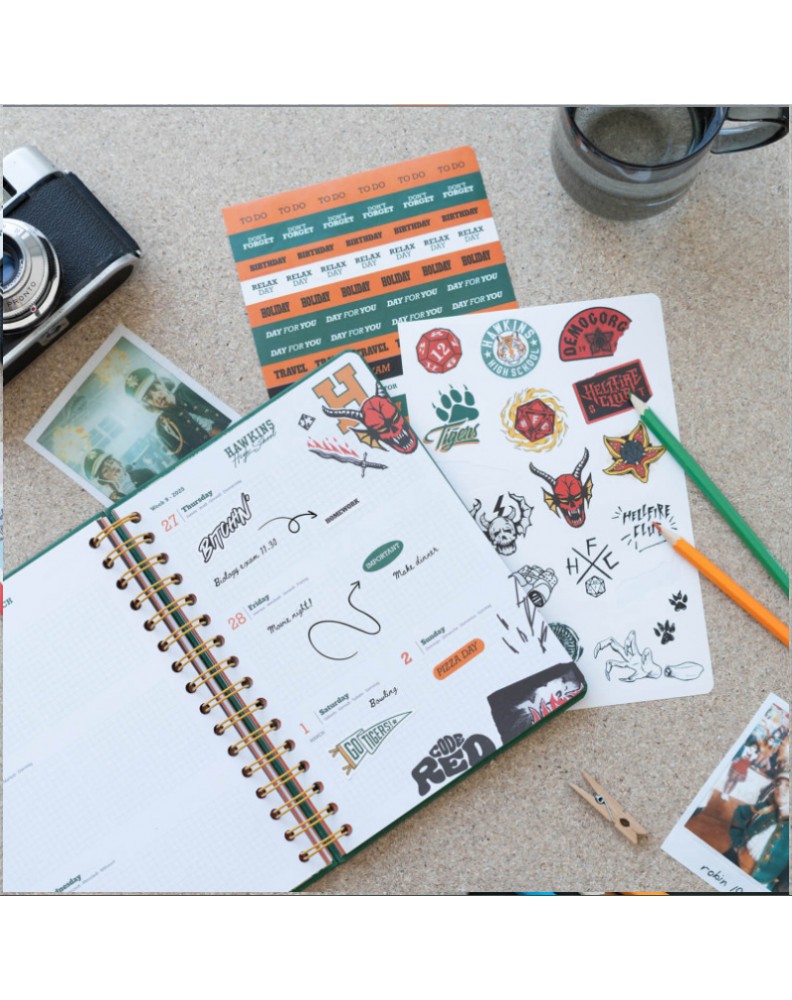 SCHOOL AGENDA 2023/2024 WEEK VIEW A5 12 MONTHS STRANGER THINGS- HAWKINS