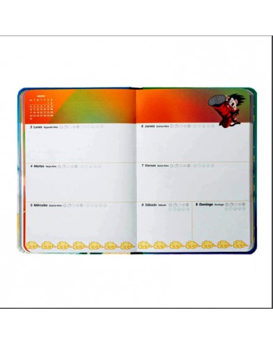 AGENDA ESCOLAR 2023/2024 SEMANA VISTA POCKET 17 MESES DRAGON BALL