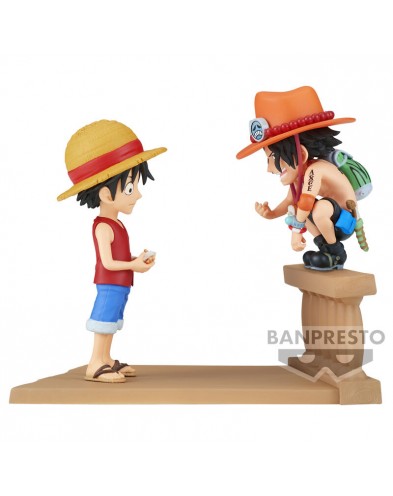 BANPRESTO FIGURE MONKEY D LUFFY & PORTGAS D ACE WORLD COLLECTABLE LOG STORIES ON