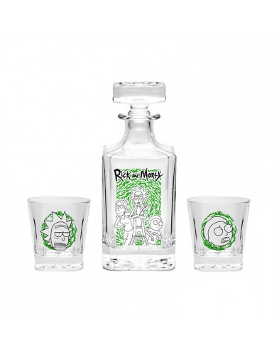 RICK AND MORTY - DECANTER SET + 2 "CHARACTERS" GLASSES