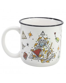 TAZA CERAMICA DESAYUNO 400 ML EN CAJA REGALO HARRY POTTER MAGIC SYMBOLS