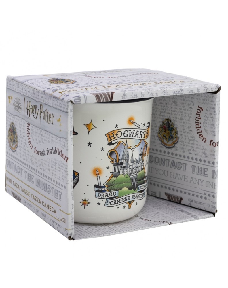 TAZA CERAMICA DESAYUNO 400 ML EN CAJA REGALO HARRY POTTER MAGIC SYMBOLS
