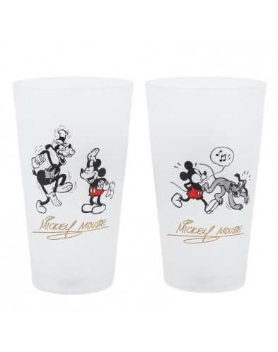 SET OF 2 CASUAL GLASS TUMBLERS 490 ML MICKEY MOUSE VINTAGE