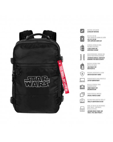 MOCHILA MERCURY VIAJE CABINA DE AVION STAR WARS LOGO 40CM