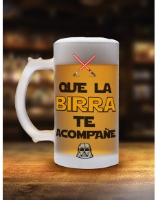 JARRA PARA CERVEZA DE CRISTAL ESMERILADO QUE LA BIRRA TE ACOMPAÑE