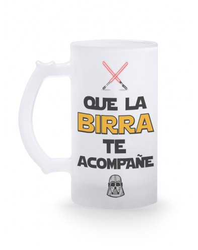 JARRA PARA CERVEZA DE CRISTAL ESMERILADO QUE LA BIRRA TE ACOMPAÑE