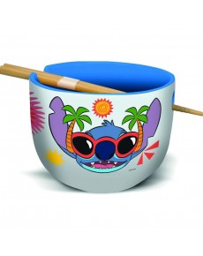 STOR RAMEN BOWL WITH CHOPSTICKS IN STITCH SUNNY LEAVES YOUNG ADULT GIFT BOX