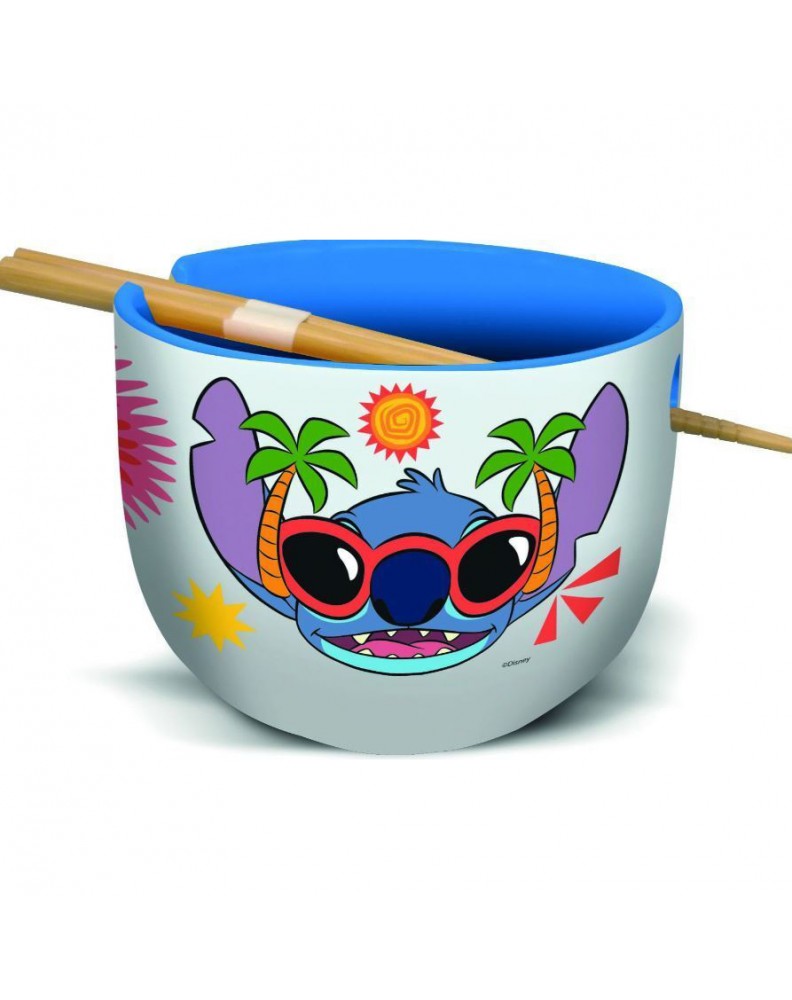 STOR RAMEN BOWL WITH CHOPSTICKS IN STITCH SUNNY LEAVES YOUNG ADULT GIFT BOX