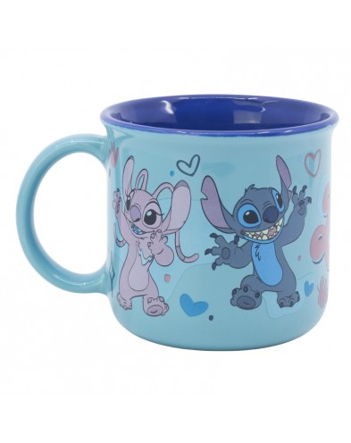 TAZA DE CERAMICA FULL DECO 355 ML EN CAJA REGALO STITCH