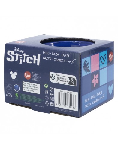 TAZA DE CERAMICA FULL DECO 355 ML EN CAJA REGALO STITCH