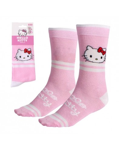 CALCETINES HELLO KITTY ROSA TALLA ÚNICA 36/43 DE ALGODÓN