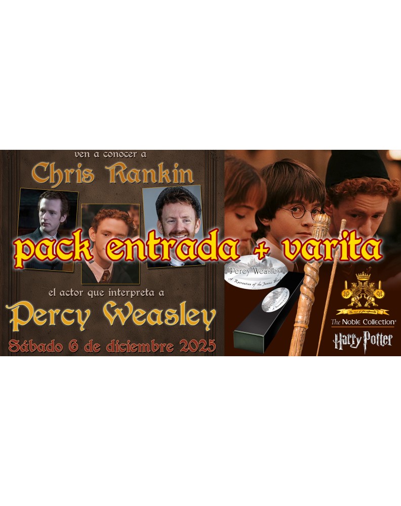 Pack Entrada Percy Weasley 10:15 + Varita Percy Weasley