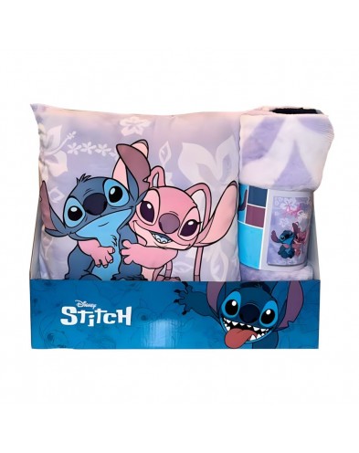 SET MANTA POLAR 100X140 + COJIN 35X35 LILO & STITCH