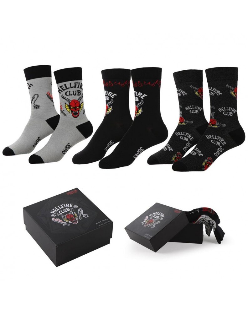 PACK DE CALCETINES 3 PIEZAS STRANGER THINGS HELLFIRE CLUB