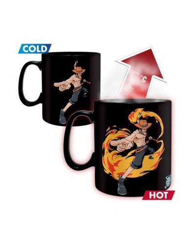 TAZA TÉRMICA DE ONE PIECE CON LUFFY Y ACE- 460 ML