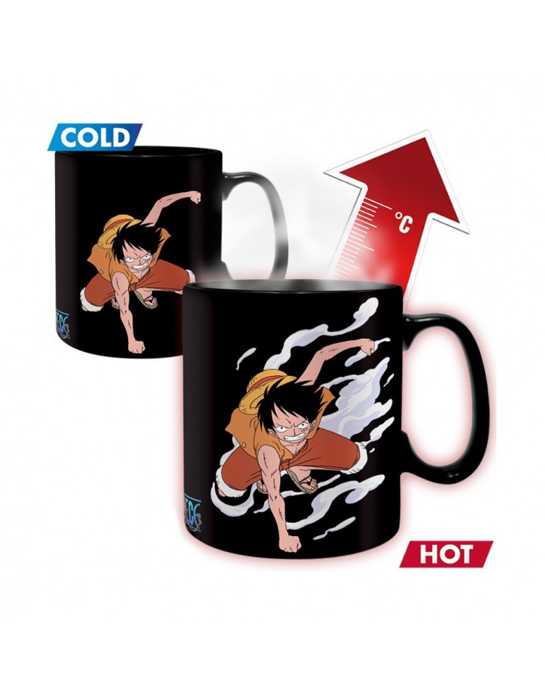TAZA TÉRMICA DE ONE PIECE CON LUFFY Y ACE- 460 ML
