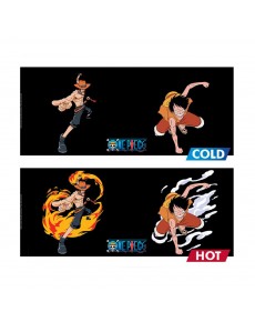 TAZA TÉRMICA DE ONE PIECE CON LUFFY Y ACE- 460 ML