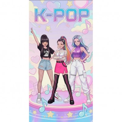 TOALLA K-POP MICROFIBRA-DEMON HUNTER-RUMI, MIRA Y ZOEY