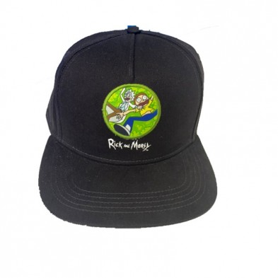 GORRA BORDADA NEGRA RICK & MORTY - LICENCIA OFICIAL